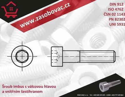 DIN 912 8.8 M10x105 - bez povrchu - Šroub s válcovou hlavou a vnitřním šestihranem - 1