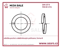 DIN 127 B - P 24,5 - A4 nerez - Podložka pružná s obdélníkovým průřezem, forma B 
 - 1/3