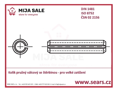 P 4x 10 - DIN 1481 - A1 nerez - Kolík pružný válcový se štěrbinou - pro velké zatížení