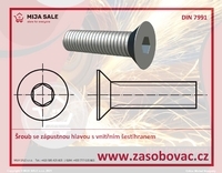 DIN 7991 10.9 - M16x100/100 celý závit - Šroub se zápustnou hlavou s vnitřním šestihranem - 1/2