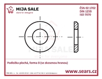 DIN 125B - P 17 - 200HV ( 8.8 ) - zinek bílý - Podložka plochá, forma B - 1/3