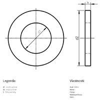 DIN 125 A - P  5,3 - 200HV ( 8.8 )- zinek bílý - Podložka plochá, forma A
 - 2/3