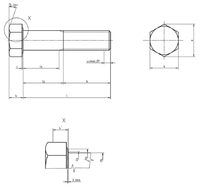 DIN 931 M16x150 - 10.9 - zinek bílý - Šrouby se šestihrannou hlavou  částečný závit - 2/4